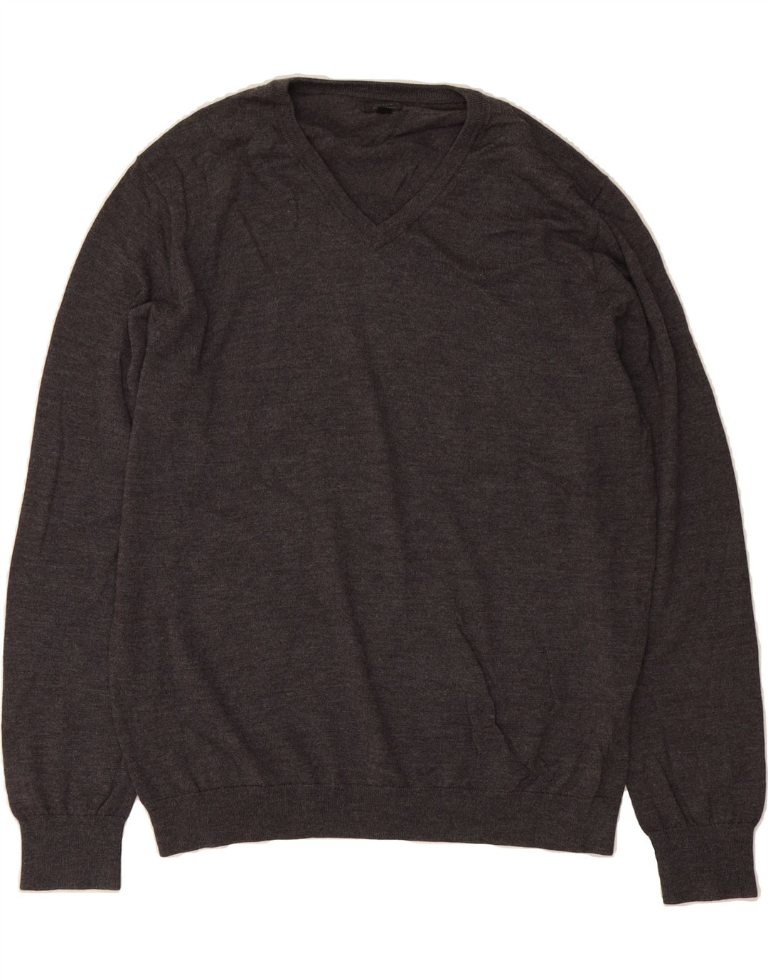 J. CREW Mens V-Neck Jumper Sweater XL Grey Merino Wool Vintage J. Crew and Second-Hand J. Crew from Messina Hembry 