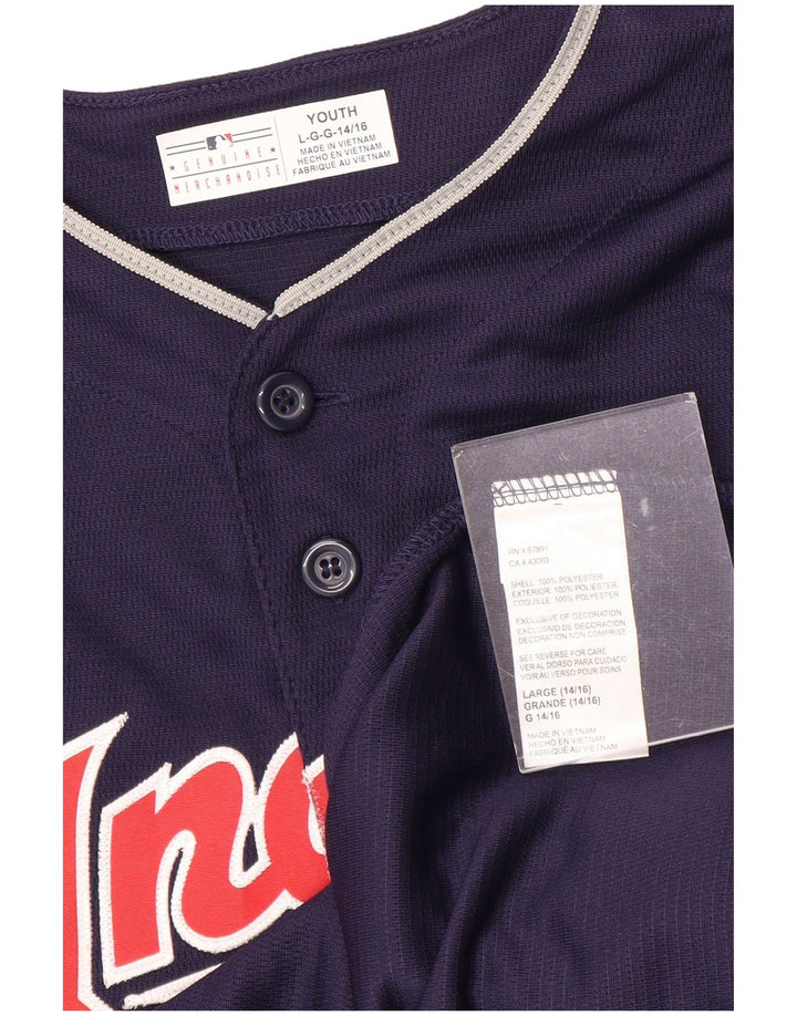 ΓΝΗΣΙΟ ΕΜΠΟΡΕΥΜΑ Boys Indians Jersey Top 14-15 Years Large Navy Blue