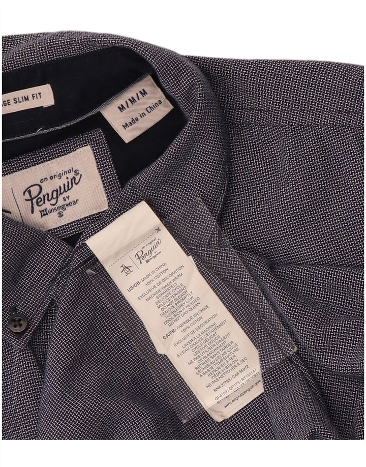 Ανδρικό πουκάμισο Penguin Heritage Slim Fit, μεσαίο μπλε βαμβακερό