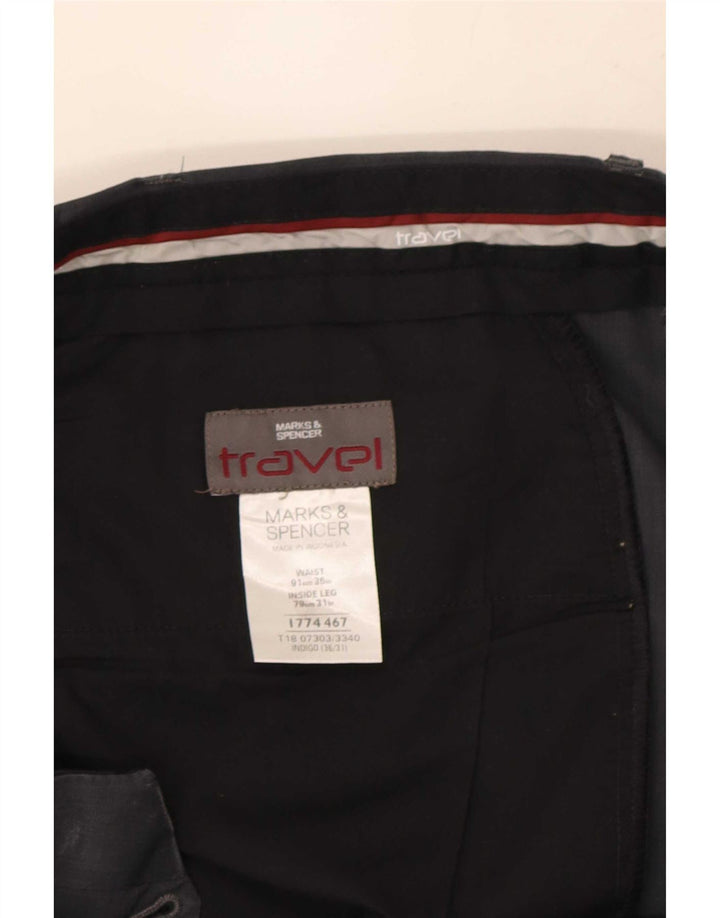 Marks & Spencer Ανδρικό ίσιο παντελόνι Chino W36 L31 Blue Polyester