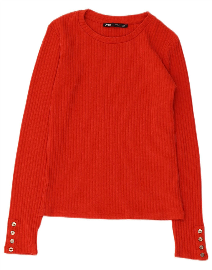Zara Γυναικείο τοπ μακρυμάνικο UK 8 Small Red