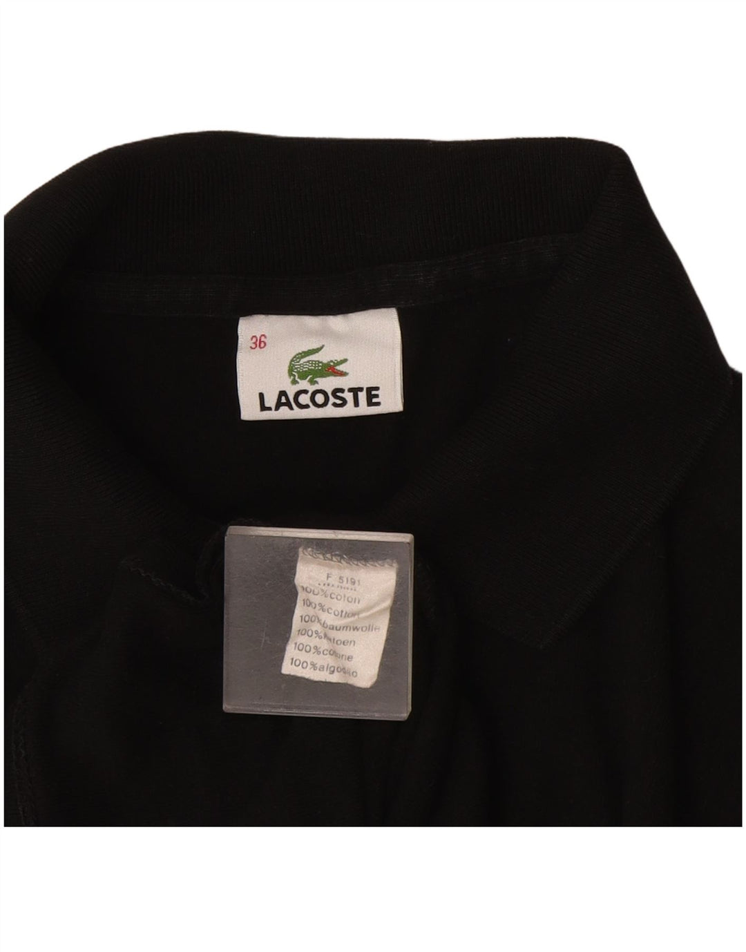 Γυναικείο πουκάμισο Polo Lacoste Νούμερο 36 Small μαύρο βαμβακερό