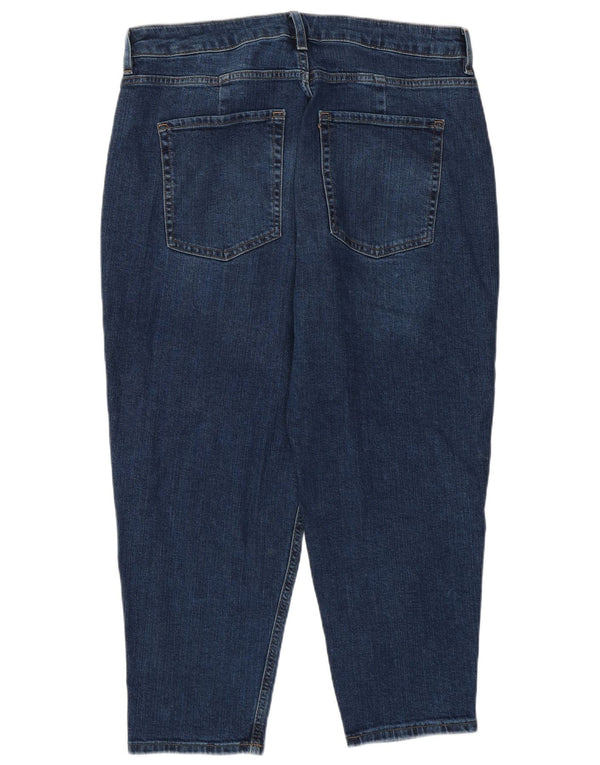 Marks & Spencer Γυναικεία Mom Cropped Jeans UK 16 Large W36 L25 Blue Cotton