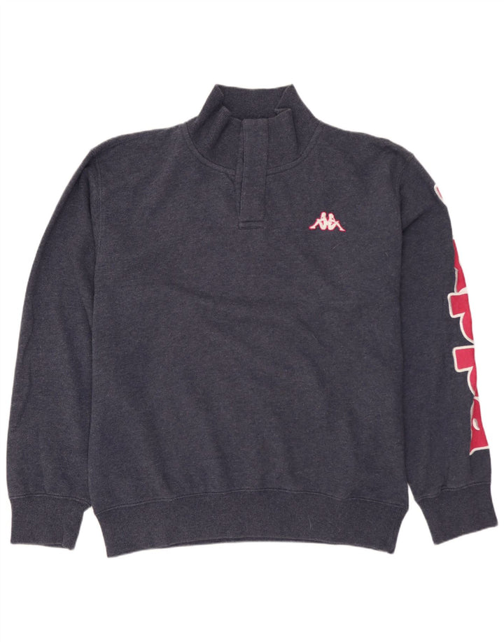 KAPPA Ανδρικό Φούτερ με φερμουάρ με λαιμόκοψη, μεγάλο μπλε βαμβακερό