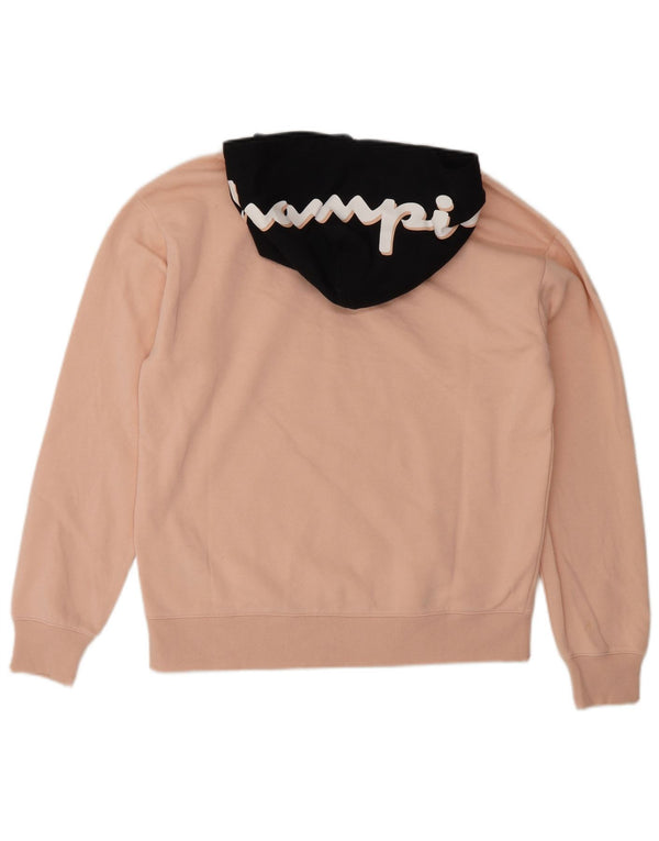Champion Girls Graphic Hoodie Jumper 15-16 Years 2XL Pink Colourblock
