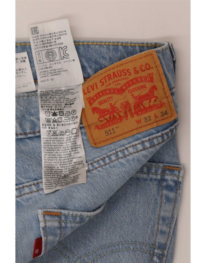Levi's Mens 511 Slim Jeans W32 L34 Blue Cotton