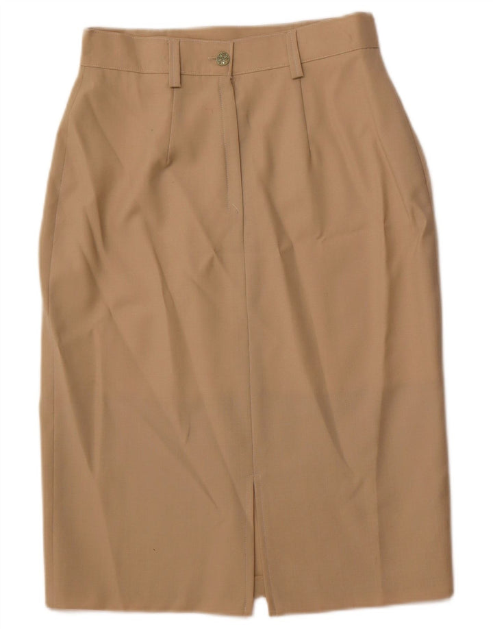 Γυναικεία Pencil Φούστα VINTAGE IT 44 Medium W28 Καφέ Μαλλί