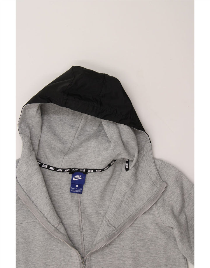 NIKE Mens Zip Hoodie Sweater Small Grey Colourblock Vintage Nike and Second-Hand Nike from Messina Hembry 