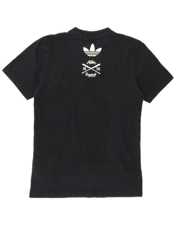Γυναικείο γραφικό T-Shirt Adidas Top UK 6 XS Μαύρο βαμβακερό