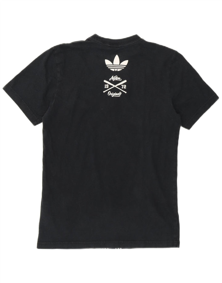 Γυναικείο γραφικό T-Shirt Adidas Top UK 6 XS Μαύρο βαμβακερό