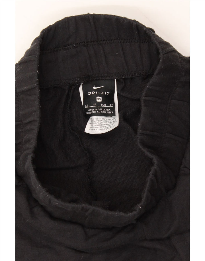 NIKE Womens Dri Fit Tracksuit Trousers UK 6 XS Black Polyester Vintage Nike and Second-Hand Nike from Messina Hembry 