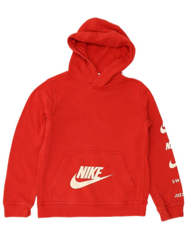 Nike Boys Graphic Hoodie Jumper 10-11 ετών μεσαίο κόκκινο βαμβακερό