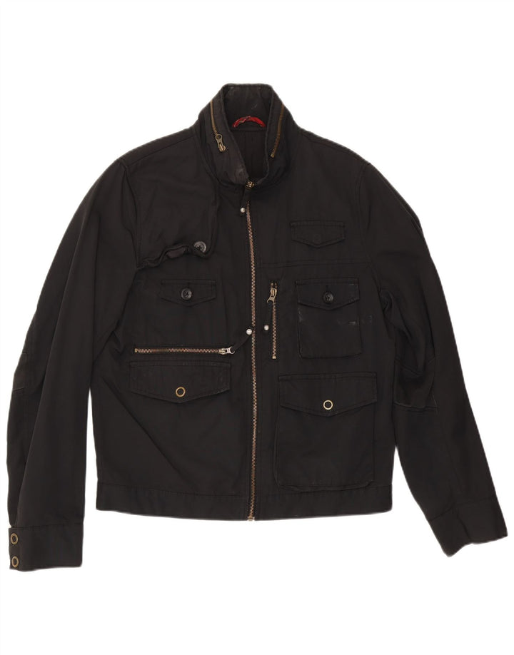 Joop Mens Hooded Utility Jacket UK 38 Medium Black Polyester