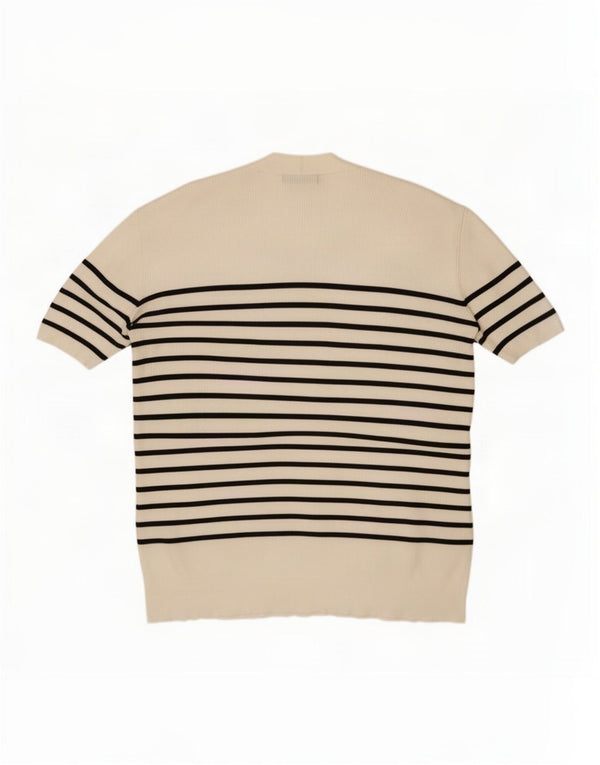 Marks & Spencer Γυναικείο πουλόβερ Longline Cardigan UK 18 XL Beige ριγέ