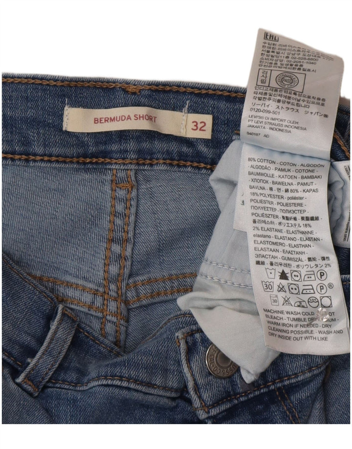 LEVI'S Γυναικείο τζιν σορτς βερμούδα W32 μεγάλο μπλε βαμβακερό