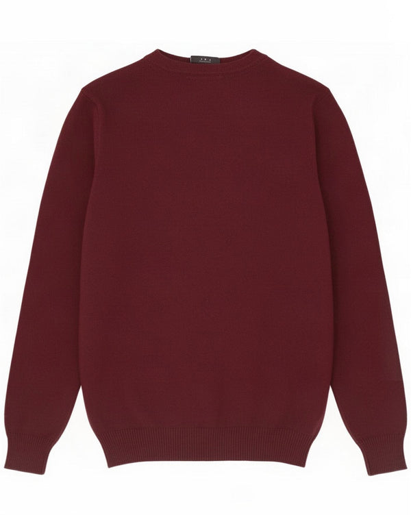 Lyle & Scott Mens Crew Neck Jumper πουλόβερ Medium Burgundy Cotton
