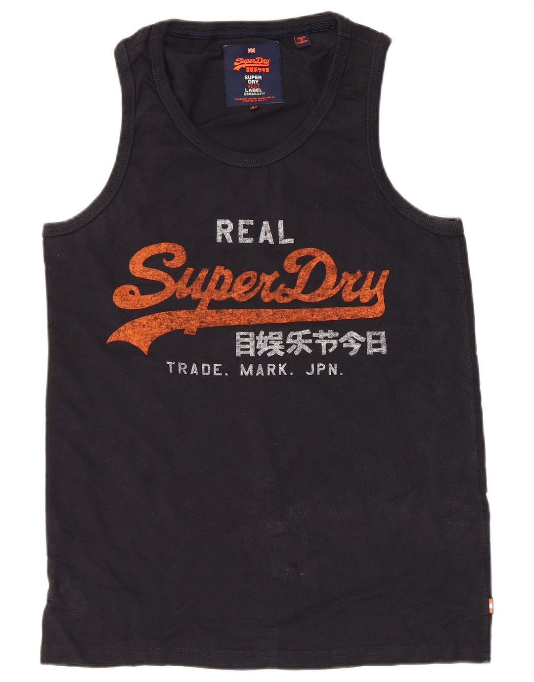 Ανδρικό γραφικό γιλέκο Superdry Τοπ μεσαίου μπλε βαμβακερό