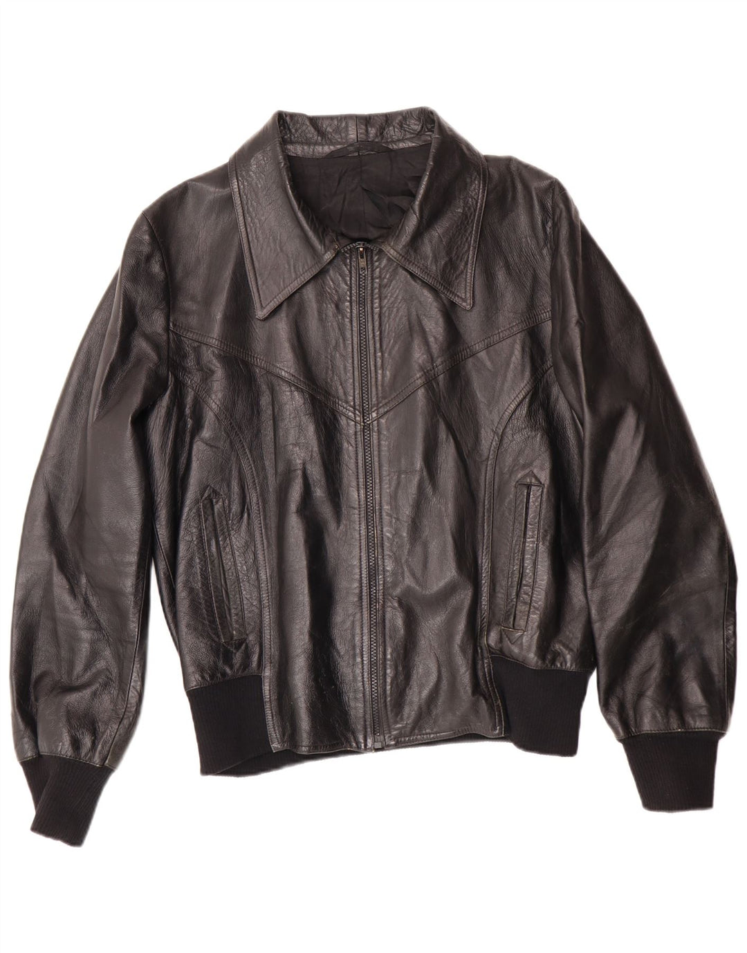 Vintage Ανδρικό Δερμάτινο Μπουφάν UK 38 Medium Black Classic