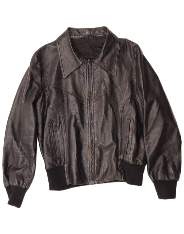 Vintage Mens Leather Jacket UK 38 Medium Black Classic