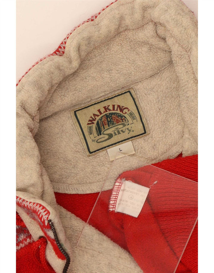 Γραφικό ανδρικό φερμουάρ Silvy Fleece Jumper Μεγάλο Κόκκινο Colourblock Πολυεστέρας