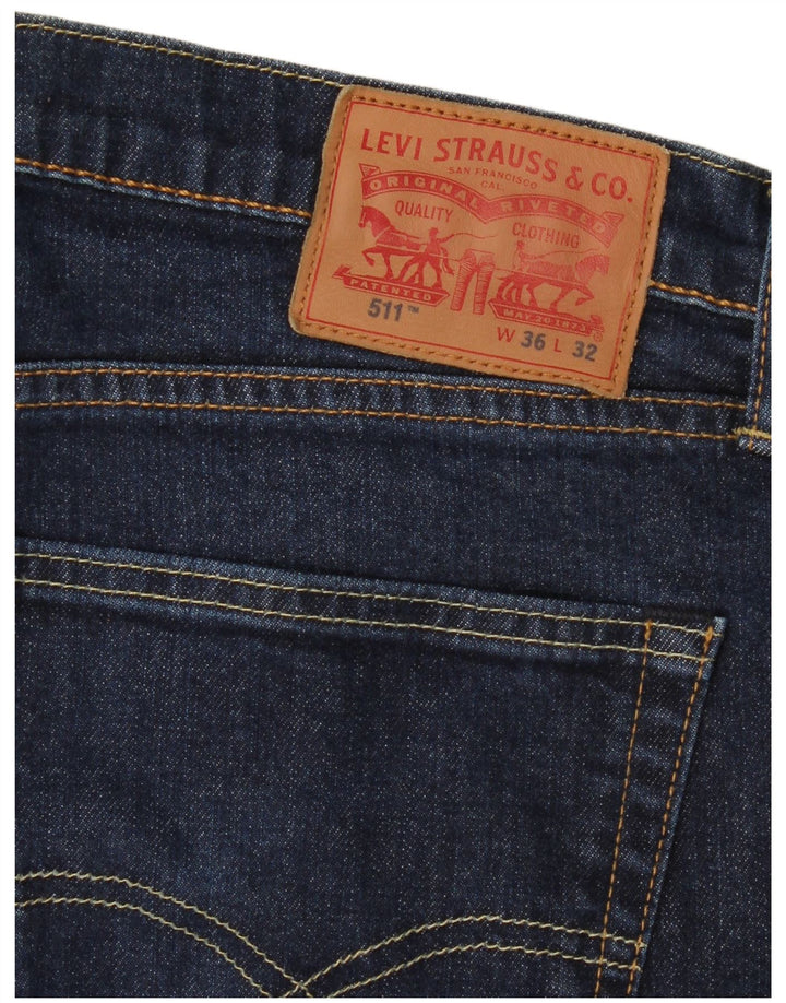 Levi's Mens 511 Slim Jeans W36 L32 Navy Blue Cotton