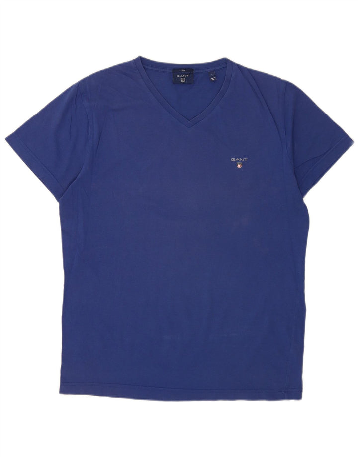 Ανδρικό T-shirt Gant Slim Fit Top μεγάλο μπλε βαμβακερό