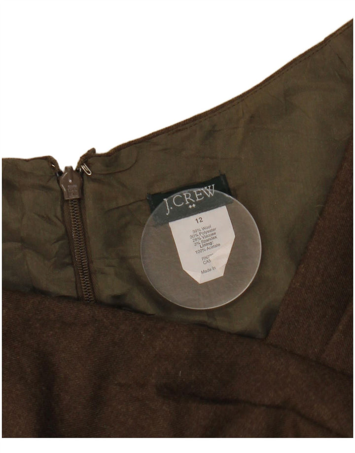 Γυναικείο φόρεμα με θήκη J. CREW US 12 Μεγάλο καφέ μαλλί