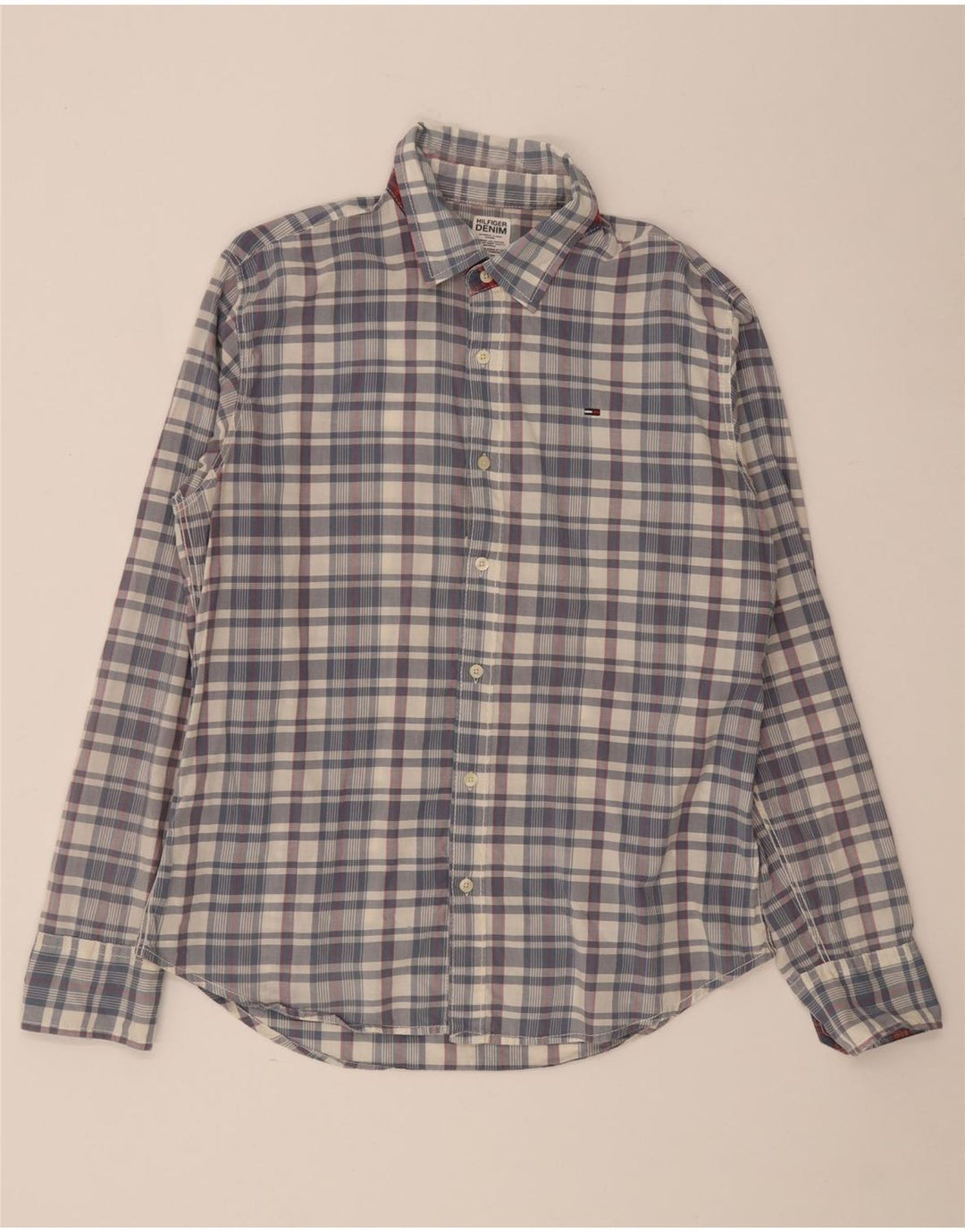 Ανδρικό πουκάμισο Tommy Hilfiger Large Blue Check Cotton