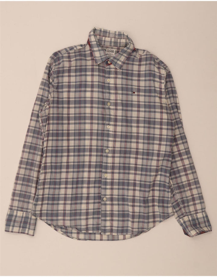 Ανδρικό πουκάμισο Tommy Hilfiger Large Blue Check Cotton