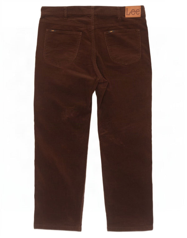 Lee Mens Brooklyn Straight Corduroy Παντελόνι W42 L29 Καφέ Βαμβακερό