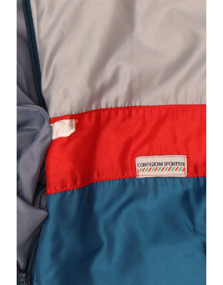 Vintage Ανδρικό μπουφάν με επένδυση UK 38 Medium Grey Colorblock Πολυεστέρας