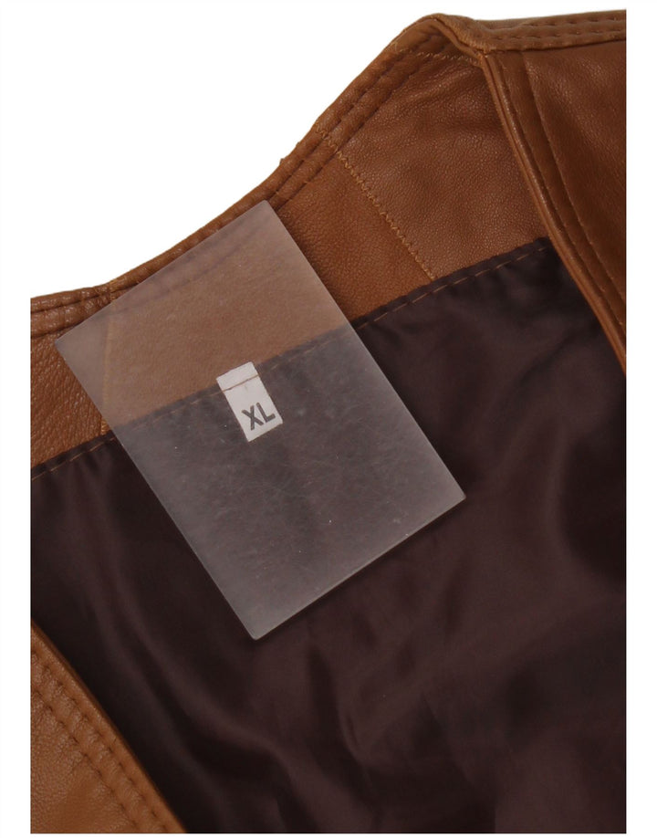 Vintage Ανδρικό Δερμάτινο Γιλέκο XL Καφέ