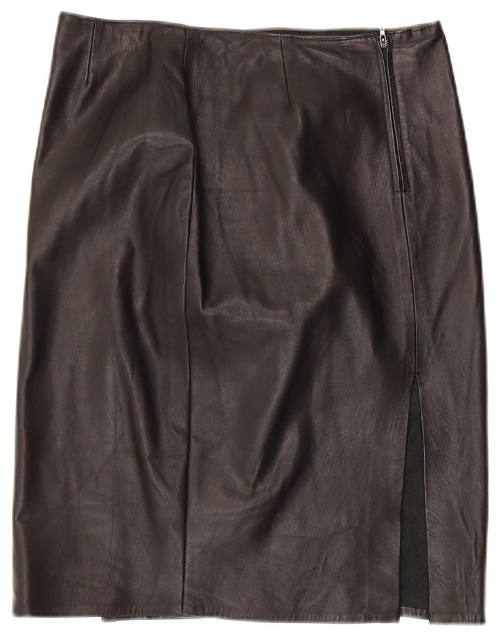 Vintage Γυναικεία Δερμάτινη Φούστα IT 46 Large W30 Μαύρη Δερμάτινη