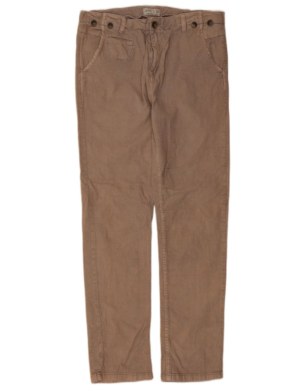 Zara Boys Slim Corduroy Παντελόνι 13-14 ετών W32 L29 Beige