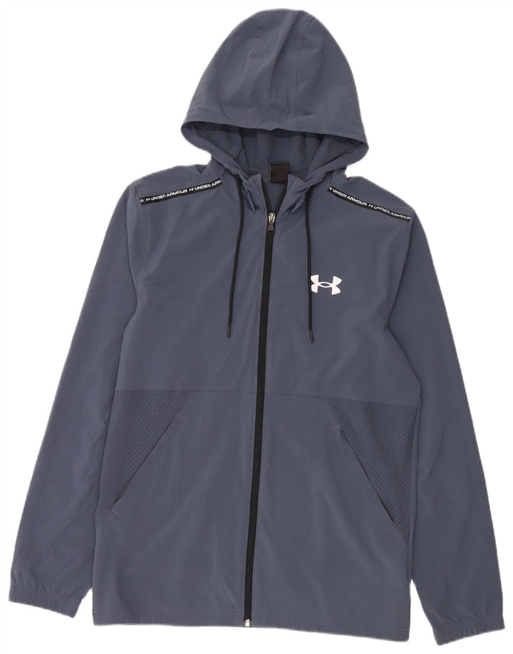 Under Armour Ανδρικό πουλόβερ με φερμουάρ με κουκούλα μεσαίου μπλε πολυεστέρα