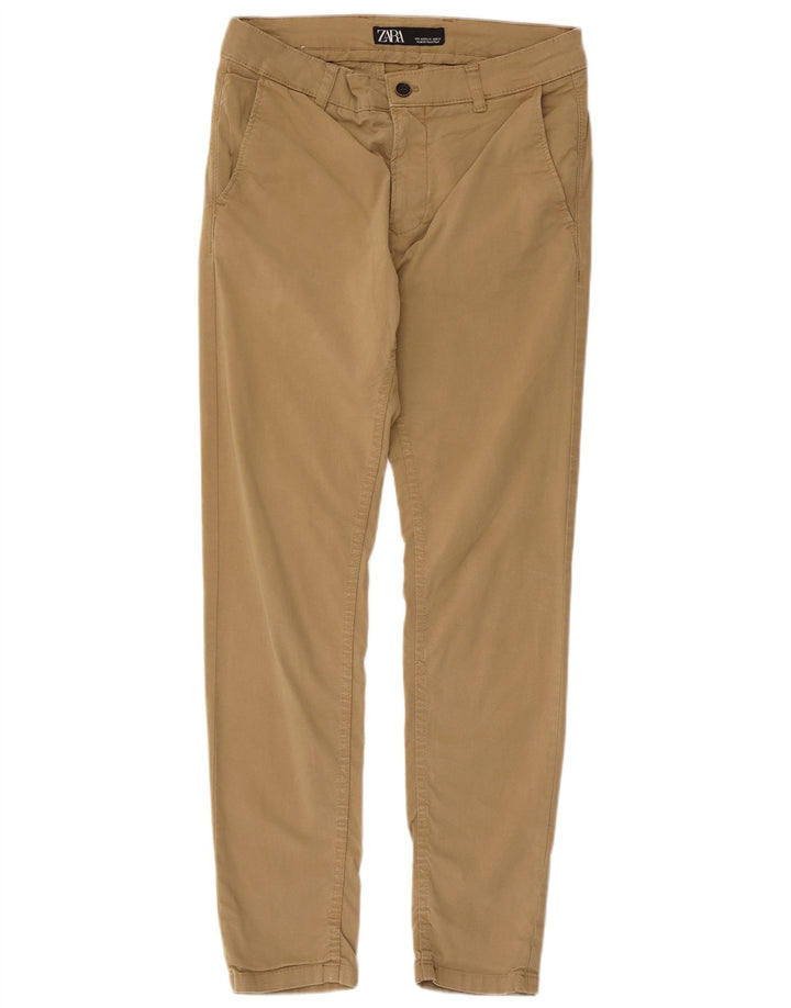 Zara Ανδρικό Slim παντελόνι Chino EU 40 Medium W31 L29 Beige βαμβακερό