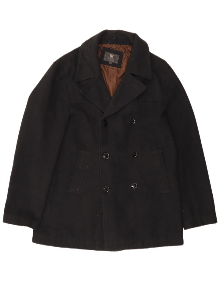 Marks & Spencer Ανδρικό παλτό μπιζελιού UK 40 Large Black Polyester
