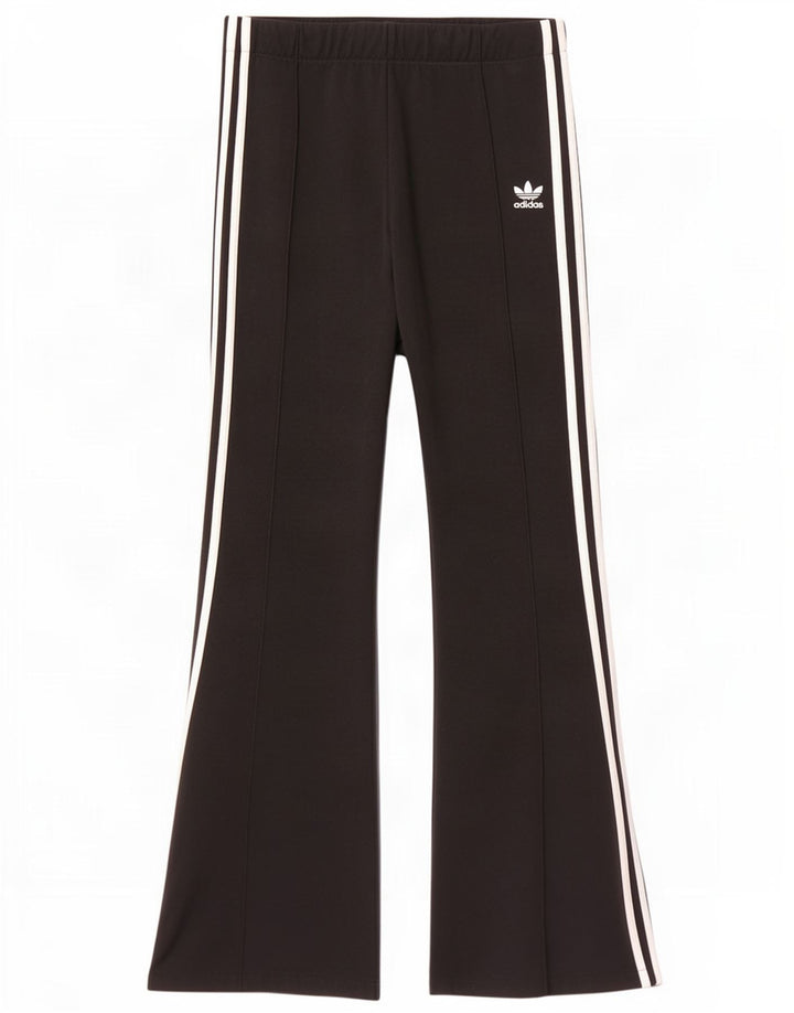 Adidas Γυναικεία φόρμα Flare Παντελόνι UK 12 Medium Μαύρο Πολυεστέρας
