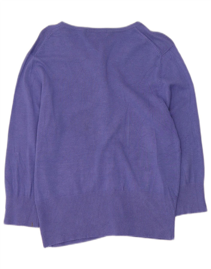 Marks & Spencer Γυναικείο πουλόβερ Crop Cardigan UK 14 Medium Purple Viscose