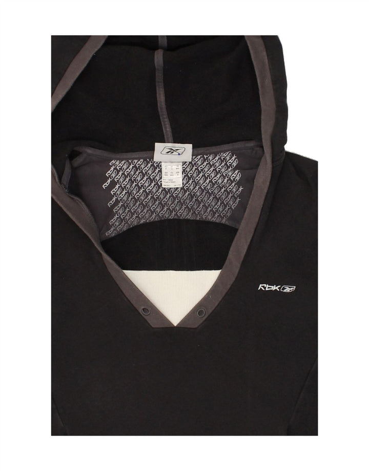 REEBOK Womens Hoodie Jumper UK 12 Medium Navy Blue Cotton Vintage Reebok and Second-Hand Reebok from Messina Hembry 