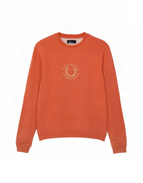 Fred Perry Ανδρικό γραφικό φούτερ Jumper Μικρό κόκκινο βαμβακερό