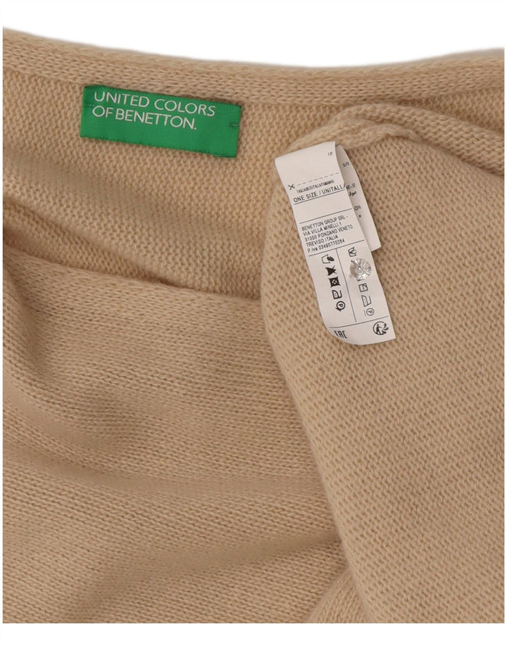 Benetton Γυναικείο ασύμμετρο πόντσο τζάμπα ένα μέγεθος μπεζ μαλλί