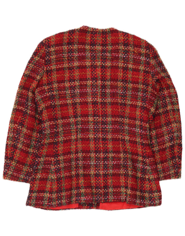 VINTAGE Γυναικείο σακάκι με 6 κουμπιά σακάκι UK 12 μεσαίο κόκκινο μαλλί