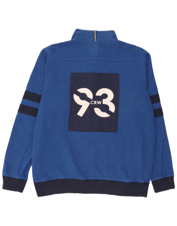 Crew Clothing Ανδρικό γραφικό φούτερ με φερμουάρ Jumper XL Blue Colourblock