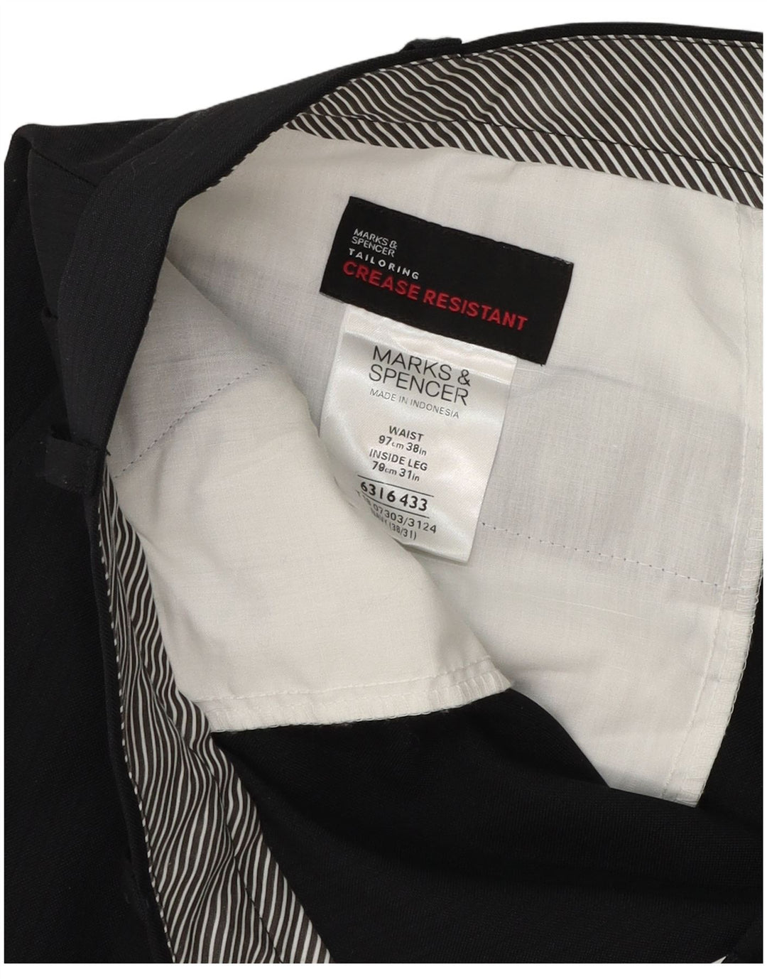 Ανδρικό ίσιο παντελόνι Marks & Spencer W38 L31 Navy Blue Polyester