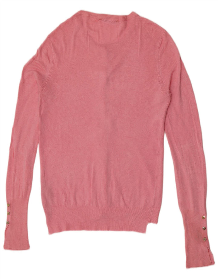 Zara Γυναικεία Ζακέτα UK 10 Small Pink Viscose