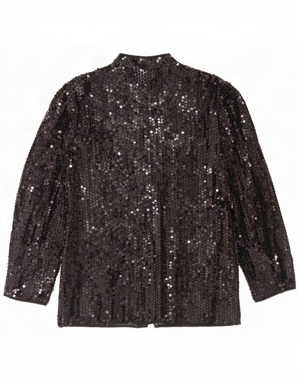 Del Mod Γυναικεία See Through Sequin Cardigan Top EU 42 Large Black Polyester