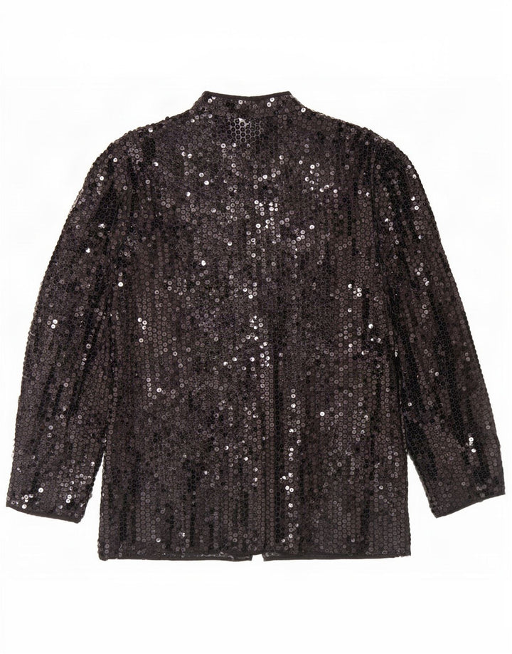 Del Mod Γυναικεία See Through Sequin Cardigan Top EU 42 Large Black Polyester