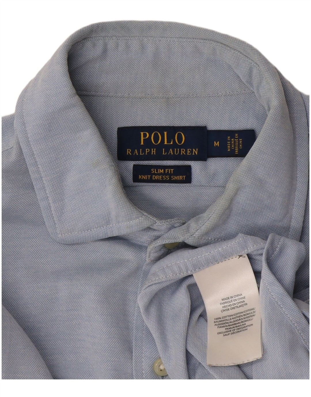 Ανδρικό πουκάμισο Ralph Lauren Slim Fit, μεσαίο μπλε βαμβακερό