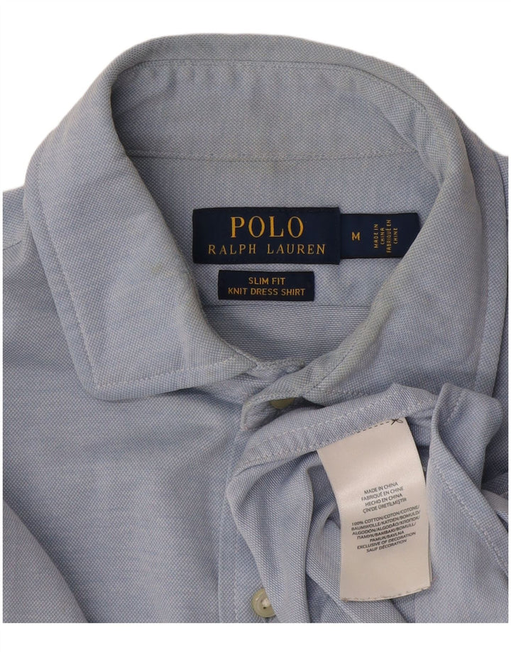 Ανδρικό πουκάμισο Ralph Lauren Slim Fit, μεσαίο μπλε βαμβακερό